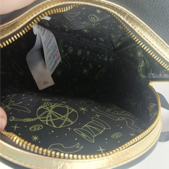 Disney Parks Loungefly Tinkerbell Mini Backpack Black Gold main image 7